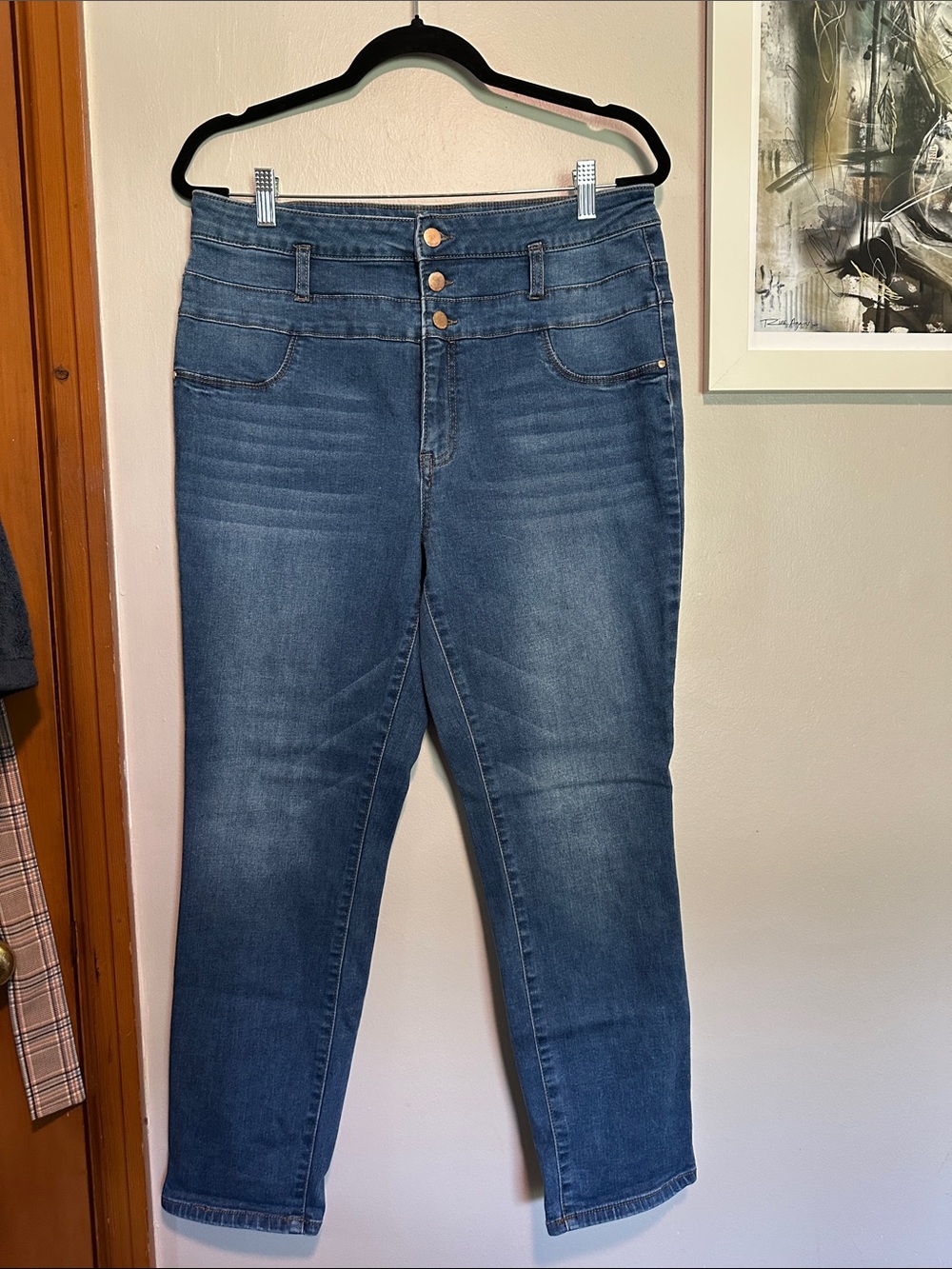 refuge High-Rise Dark Blue Stretch Jeans